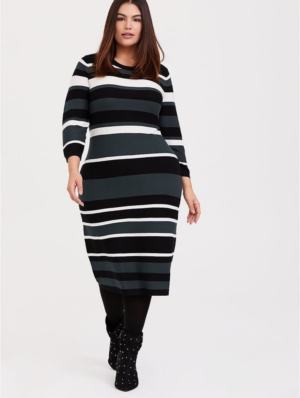 Torrid Stripe Ribbed Fitted Dress